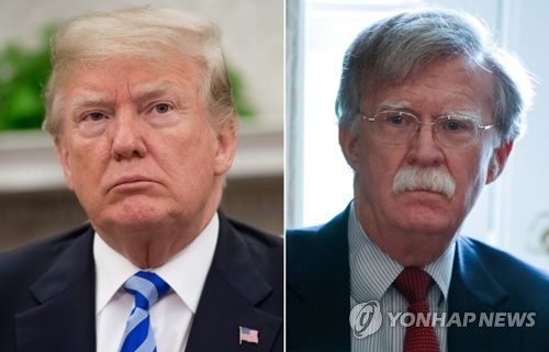 도널드 트럼프 미국 대통령과 존 볼턴 백악관 국가안보보좌관