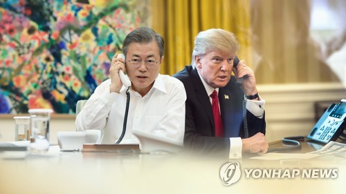 한미 정상, 50분간 통화…트럼프 "평양회담 성과 기대" (CG)