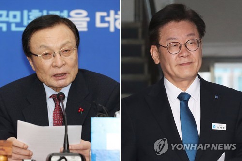 이해찬 더불어민주당 대표(왼쪽) 이재명 경기도지사