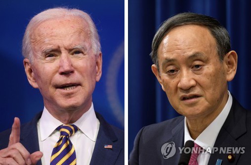조 바이든 미국 대통령과 스가 요시히데 일본 총리