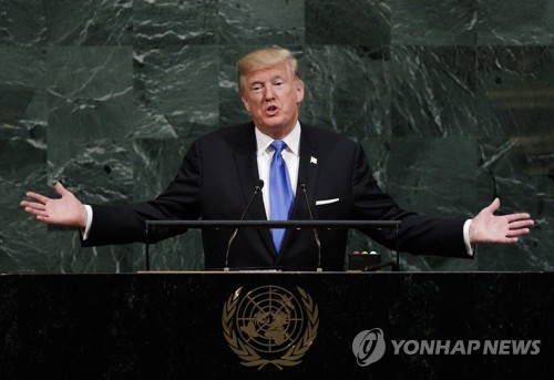트럼프, 유엔 데뷔무대 연설서 北에 역대 최고수위 경고