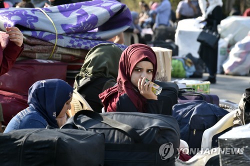 레바논 수도 베이루트의 시리아 난민들 