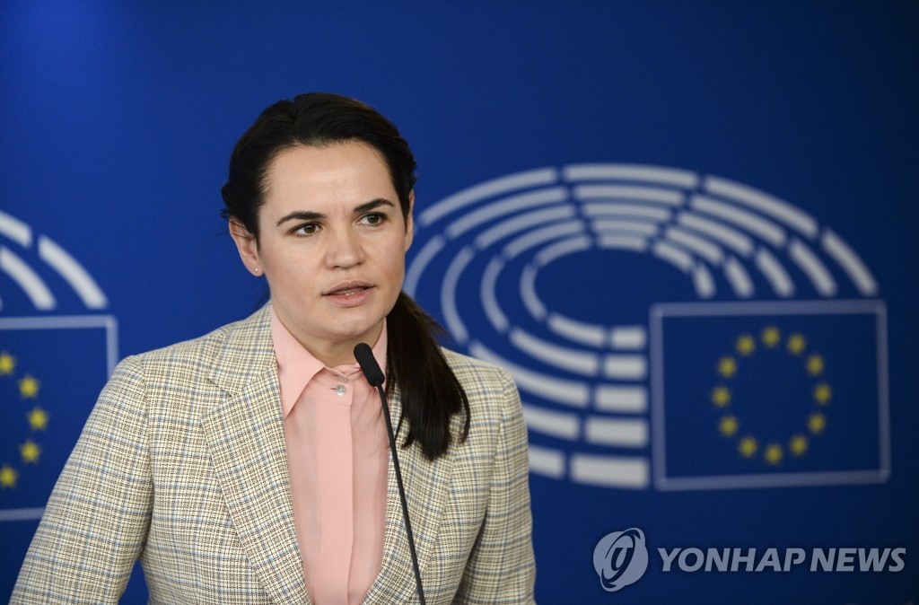 BELGIUM EU BELARUS OPPOSITION TSIKHANOUSKAYA