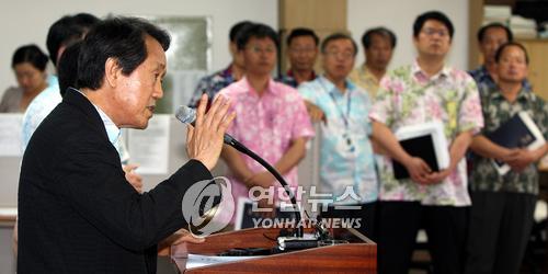 김태환 제주지사 영리병원 기자회견