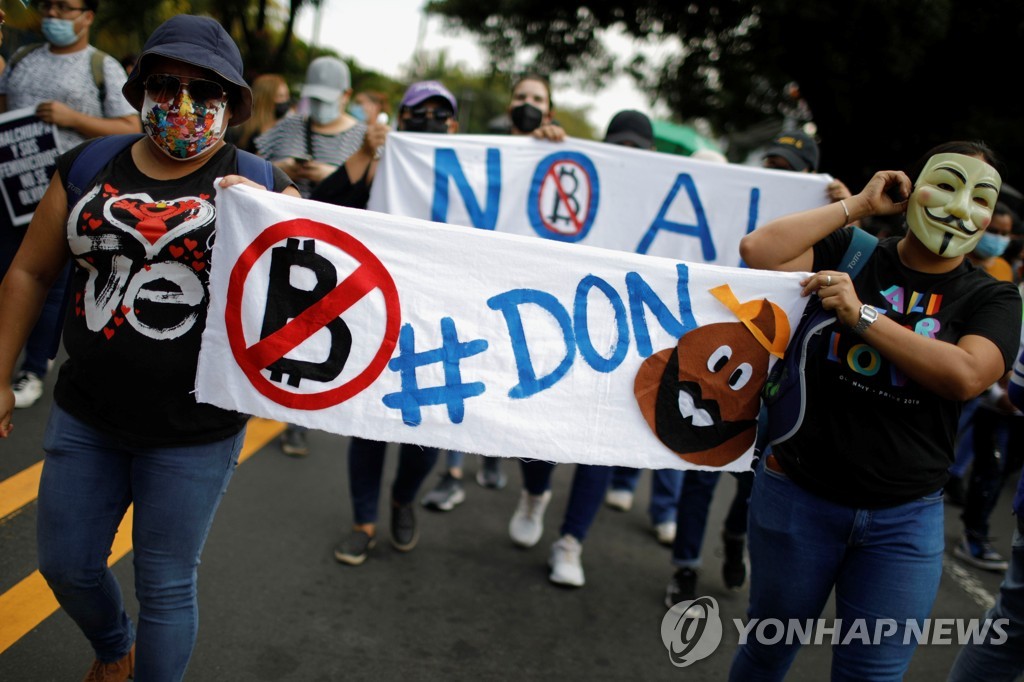EL SALVADOR-BITCOIN/PROTEST