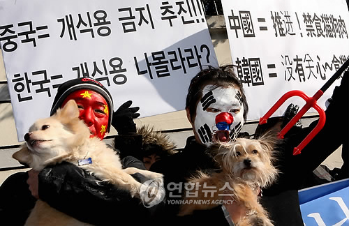 2010년 개 식용 금지 촉구 퍼포먼스(자료사진)