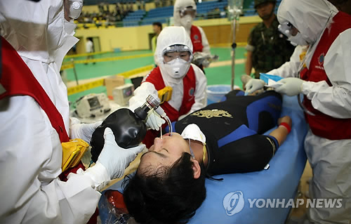 대피소 환자 구호 훈련