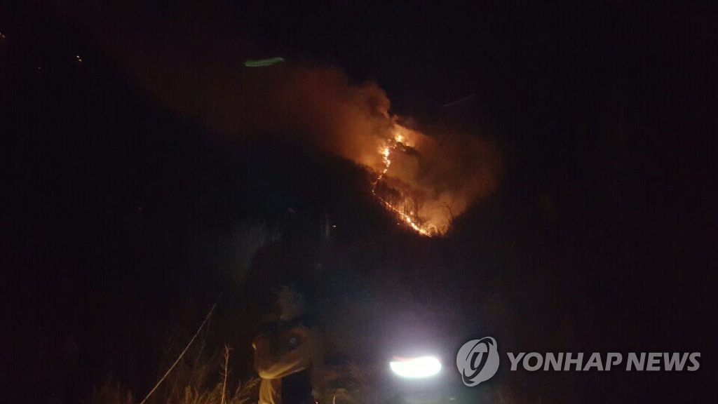 단양 소백산에 큰불