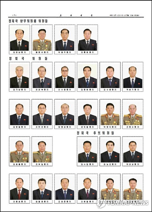 北, 노동당 정치국 상무위원 5명·위원 19명 선출