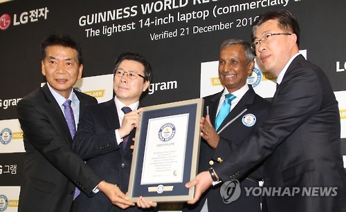 LG 초경량 그램14, 월드 기네스 등재