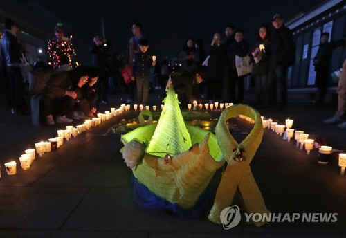 촛불파도 속 세월호