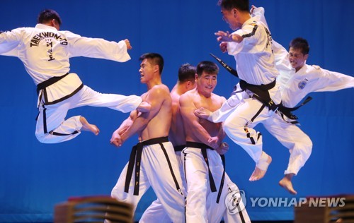 맨몸으로 공격받아내는 ITF 시범단