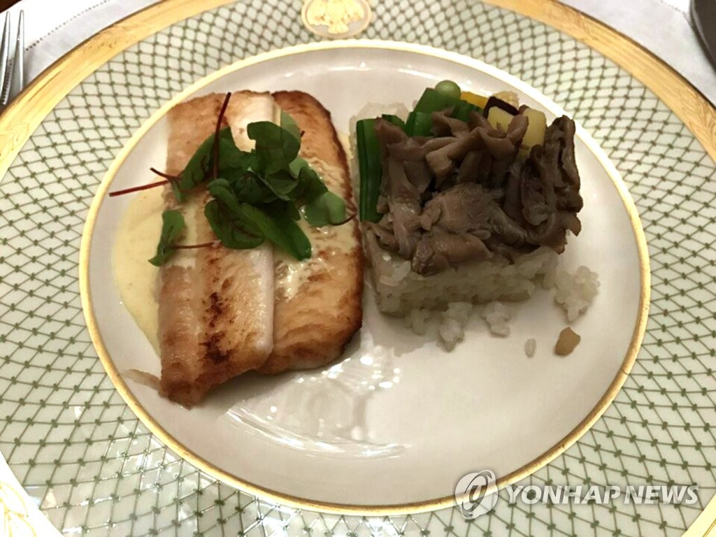 한미 정상 만찬에 등장한 비빔밥과 생선요리
