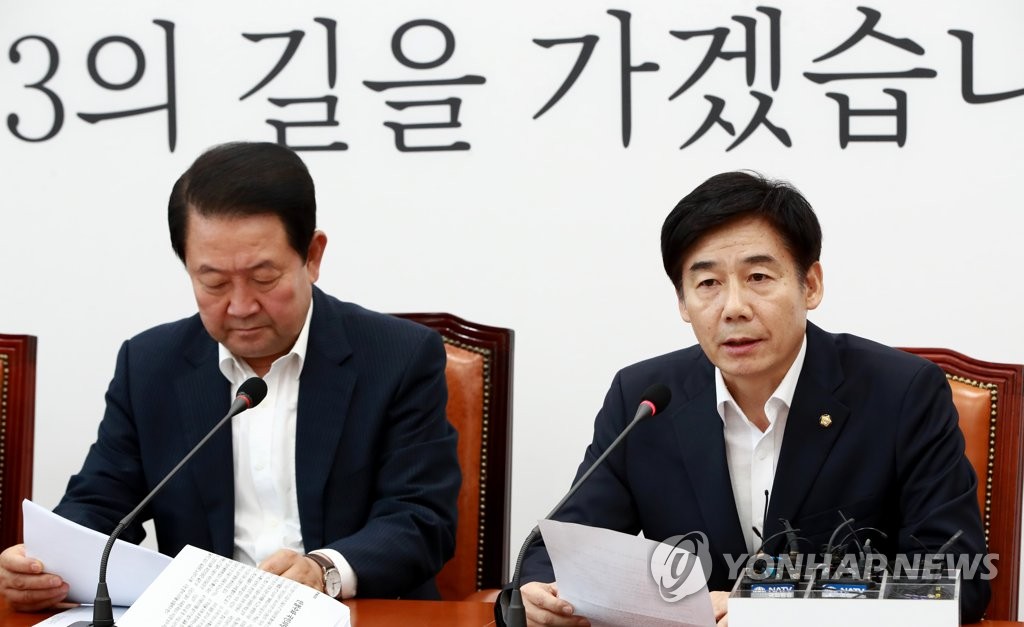 발언하는 이용호 정책위의장