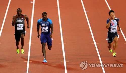 2017년 런던 세계육상선수권 남자 100m 준결승에 진출한 김국영