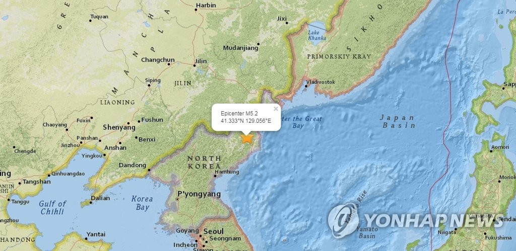 북한에 규모 5.6 지진