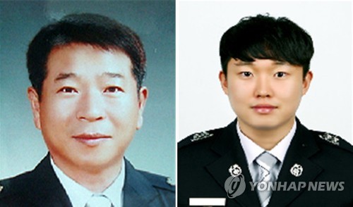 정자 붕괴로 순직한 이영욱 소방위·이호현 소방사
