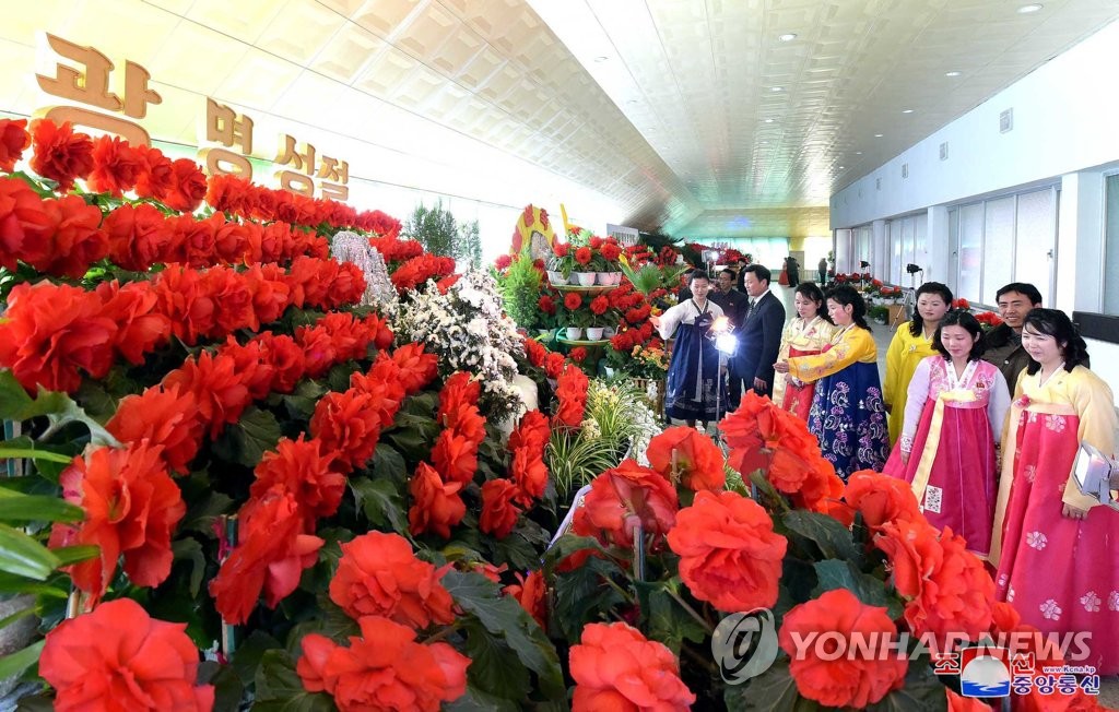 '김정일화 축전' 관람하는 북한 시민들