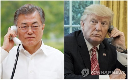 문 대통령, 트럼프 미국 대통령과 전화 통화
