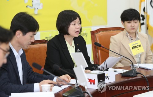 발언하는 이정미 대표