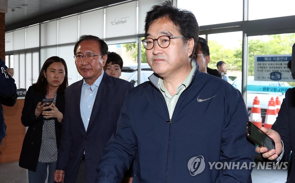 김성태 병문안 온 우원식과 노회찬