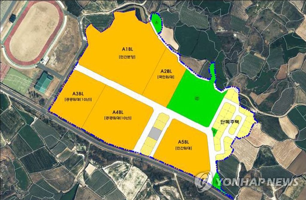 제주 김녕 공공주택지구 토지이용계획도