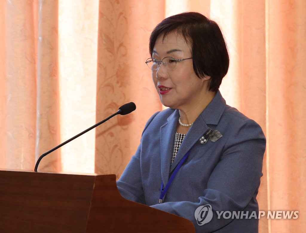 기관 현안보고하는 이미경 코이카 이사장