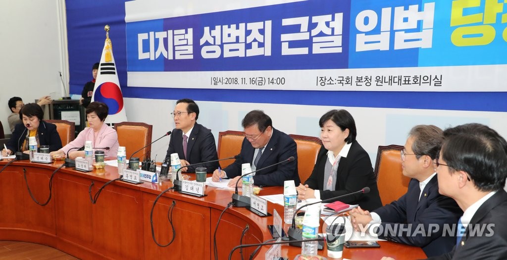 디지털 성범죄 근절, 발언하는 홍영표