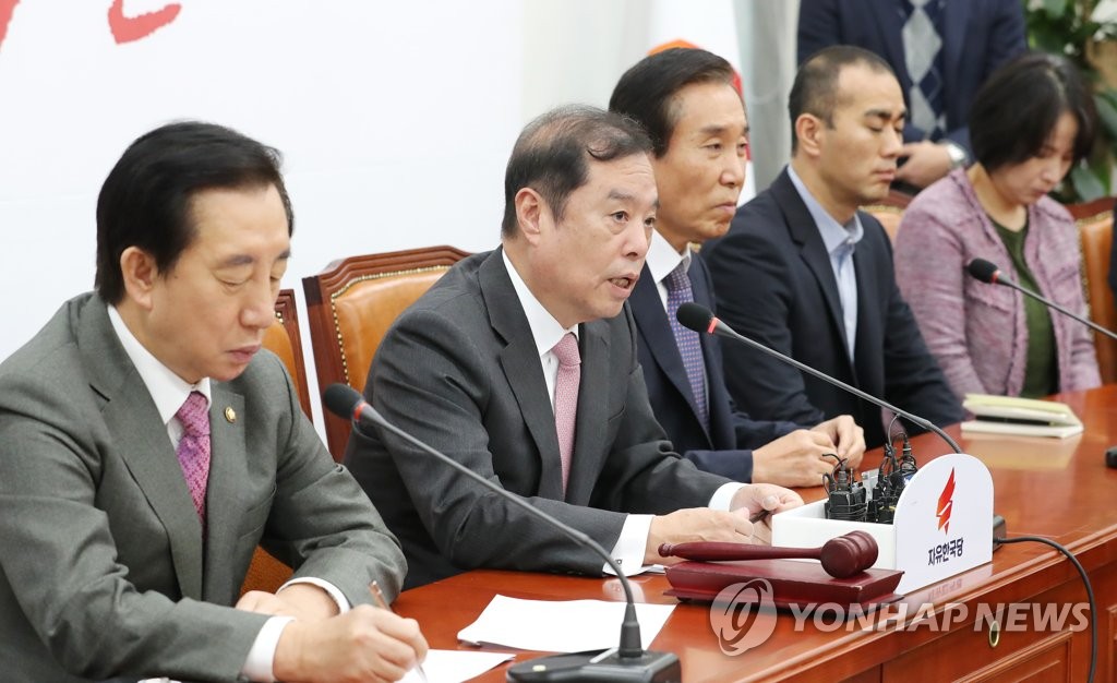 비대위에서 발언하는 김병준