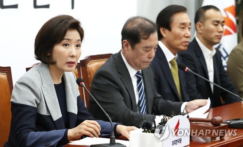 비대위에서 발언하는 나경원