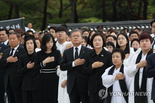 국민의례 하는 문 대통령