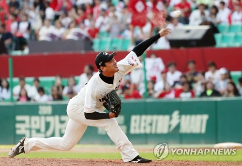 마무리 투수로 나선 SK 김광현