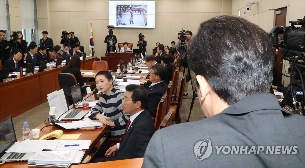 국감 참고인 출석한 김상교 씨