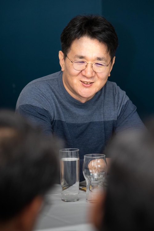 한국특파원들과 간담회 갖는 조원태 한진그룹 회장