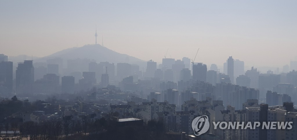 서울 초미세먼지 '나쁨'