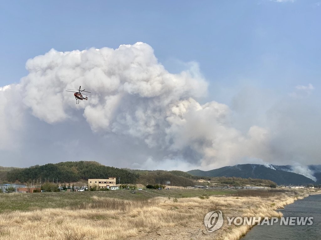 강풍에 되살아난 안동 산불