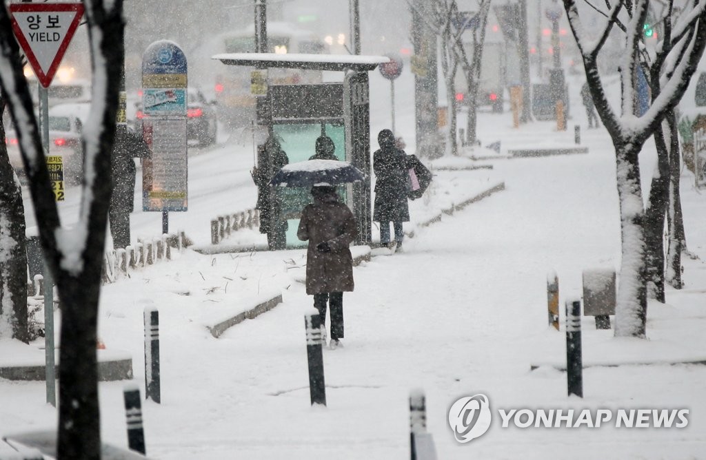 폭설 속 출근길