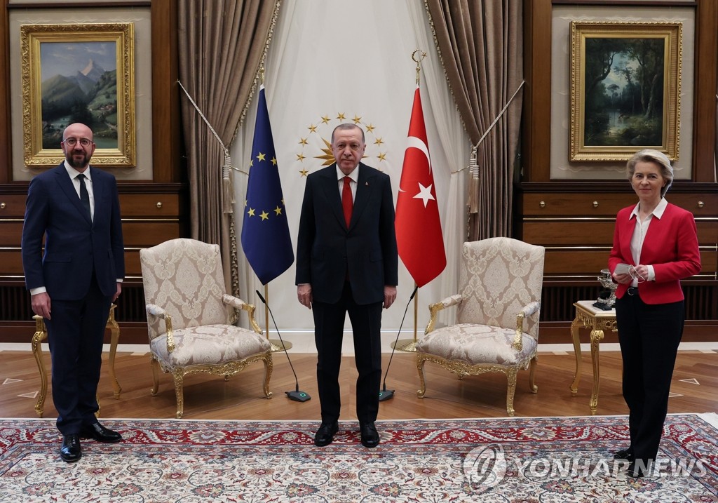 에르도안 터키 대통령 만난 EU 지도부