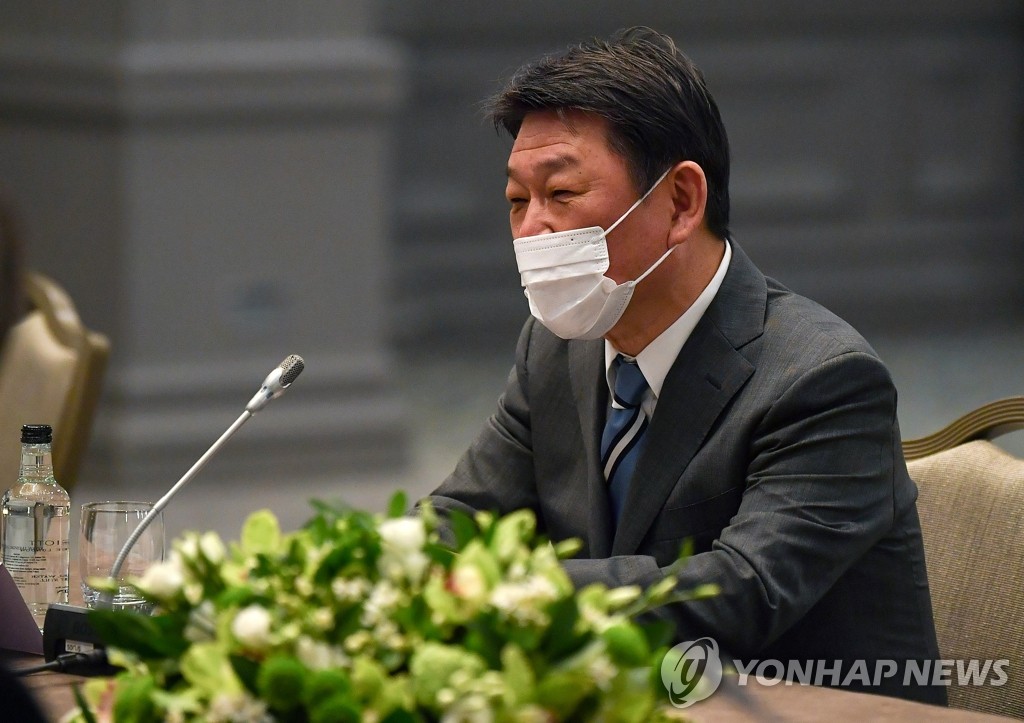 블링컨 미 국무장관과 양자회담하는 모테기 일본 외무상