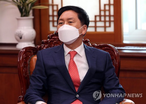 의장 주재 원내대표 회동에서 발언하는 김기현 원내대표