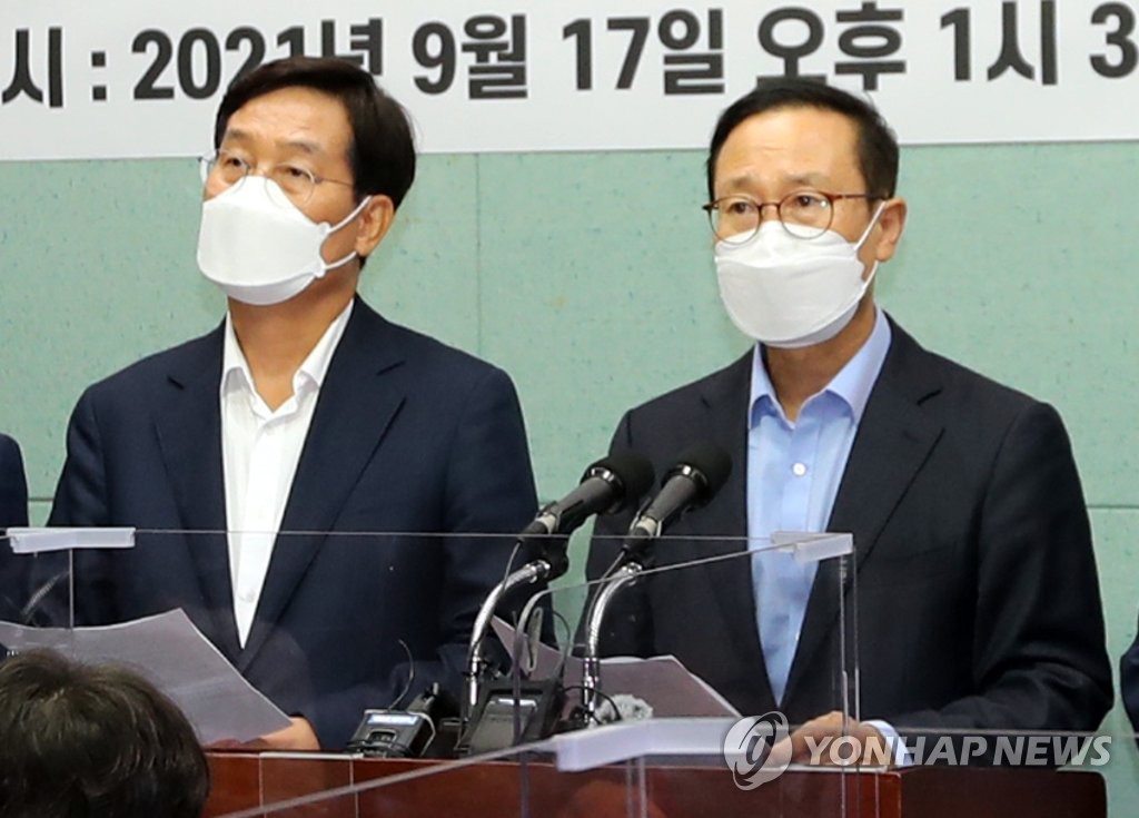 이낙연 후보 지지 호소하는 홍영표·신동근 의원