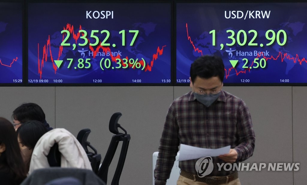 코스피ㆍ코스닥 하락 마감