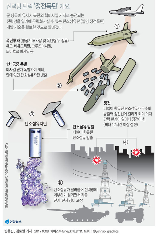 [그래픽] 북한 전력망 무력화 '정전 폭탄' 개요