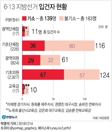  6·13 지방선거 입건자 현황