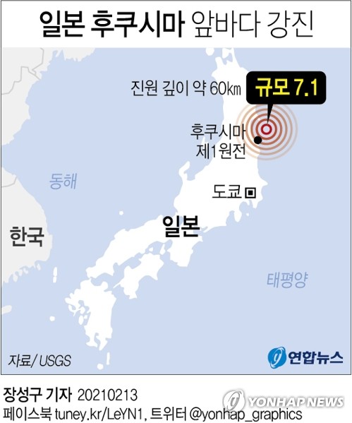 일본 후쿠시마 앞바다 규모 7.1 강진…도쿄까지 흔들려 - 2