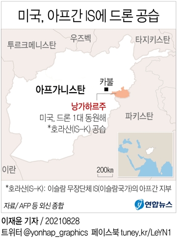 미, 카불공항 테러에 보복…IS 추가테러 기획자 표적공습(종합2보) - 2