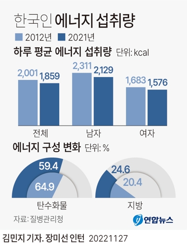  한국인 에너지 섭취량