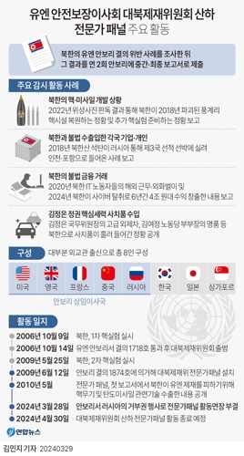 [그래픽] 유엔 안보리 대북제재위원회 산하 전문가 패널 주요 활동