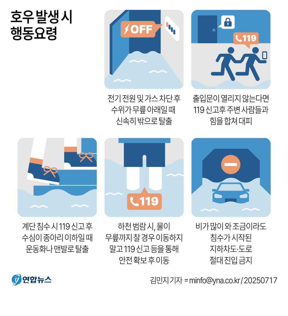 [그래픽] 호우 발생 시 행동요령