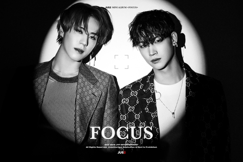 This teaser image for the upcoming album "FOCUS" by Jus2, GOT7's second subunit, is provided by JYP Entertainment. (Yonhap)